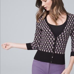 WHBM Geo Print Cardigan